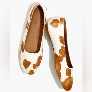 NWT | Madewell | The Cory Flat in Cow Print Calf Hair